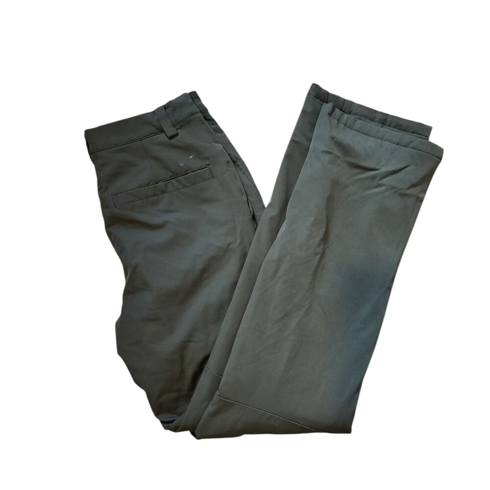Insulated golf hiking pants by Nike, hunter green, long leg, mid waist fit
